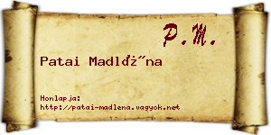 Patai Madléna névjegykártya